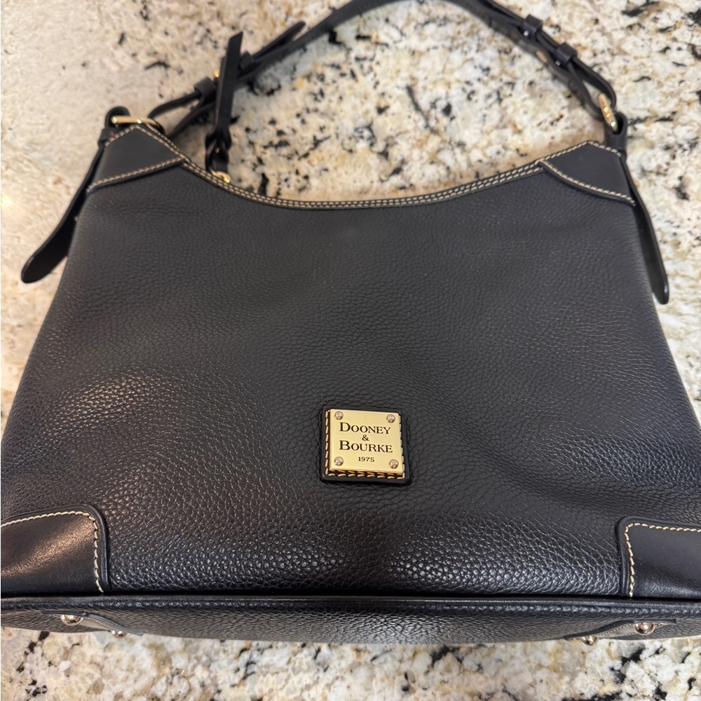 Dooney & Bourke Black Pebbled Leather Shoulder Bag